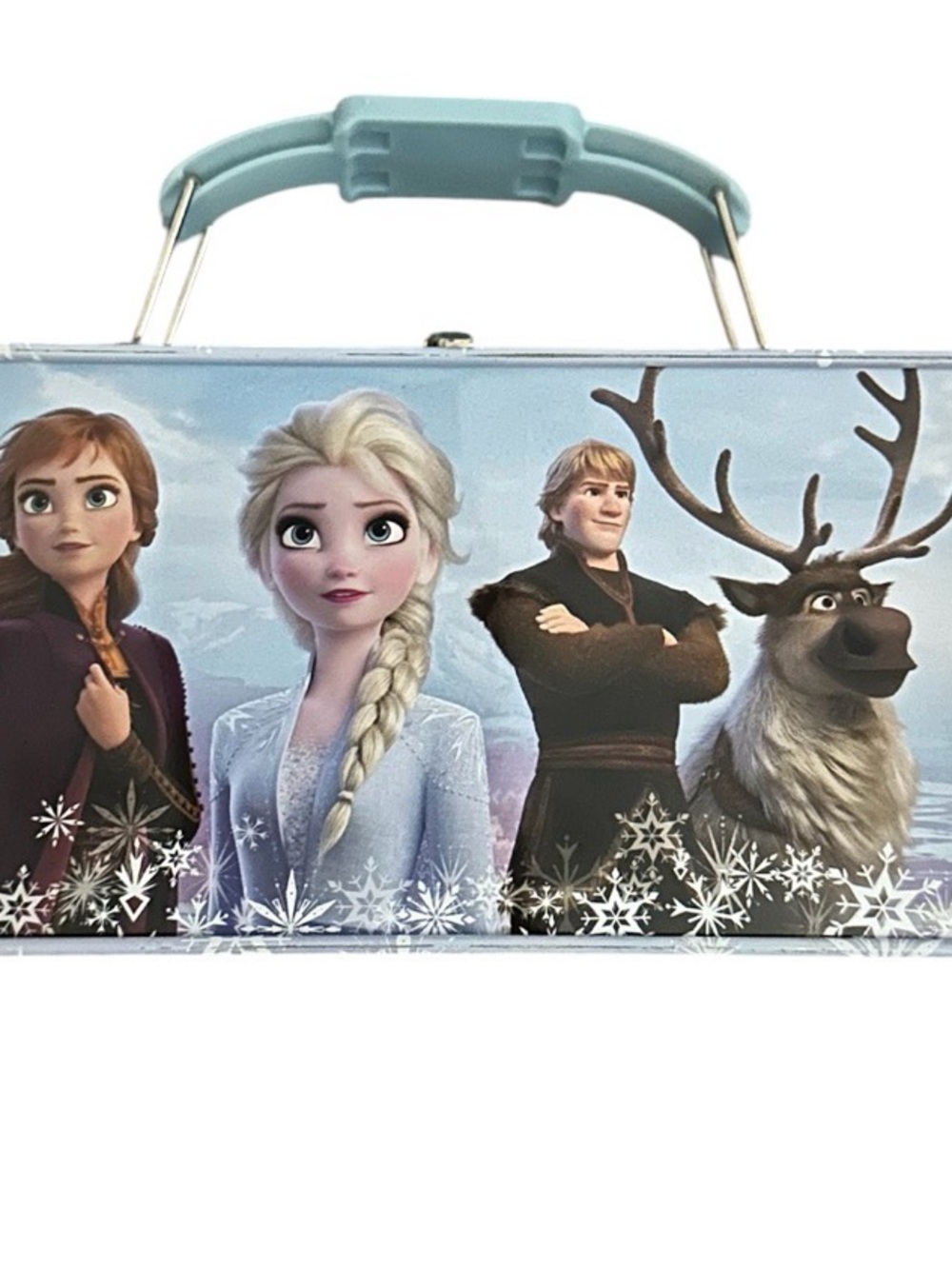 Frozen Kids Storage Pencil Tin Handle Box in Blue